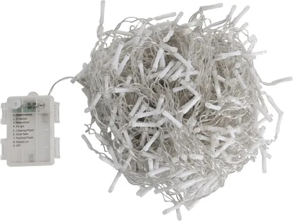 Aigostar - LED kültéri karácsonyi fényfüzér 300xLED/8 világítási mód 3xAA 18x06m IP44 meleg fehér