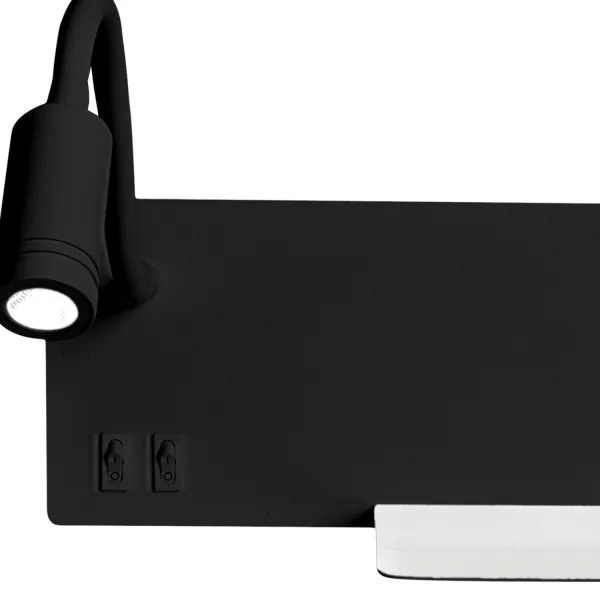 LED Fali lámpa SHELF 1xLED/4W+1xLED/5W+1xLED/2W/230V fekete