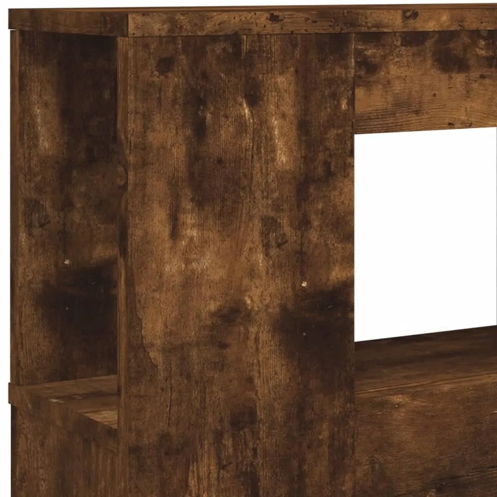 füstüs tölgy színű szerelt fa LED-es fejtámla 140x18,5x103,5 cm