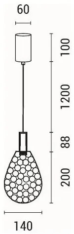 LED Csillár zsinóron LED/6,3W/230V 3000K fényezett króm átm. 14 cm