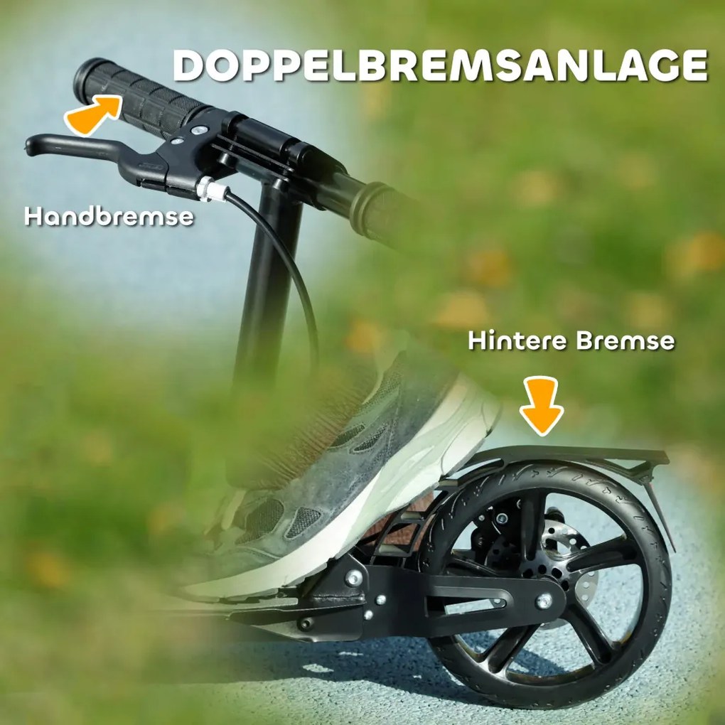 AIYAPLAY gyerek roller állítható kormányokkal, összecsukható roller, acél, fekete