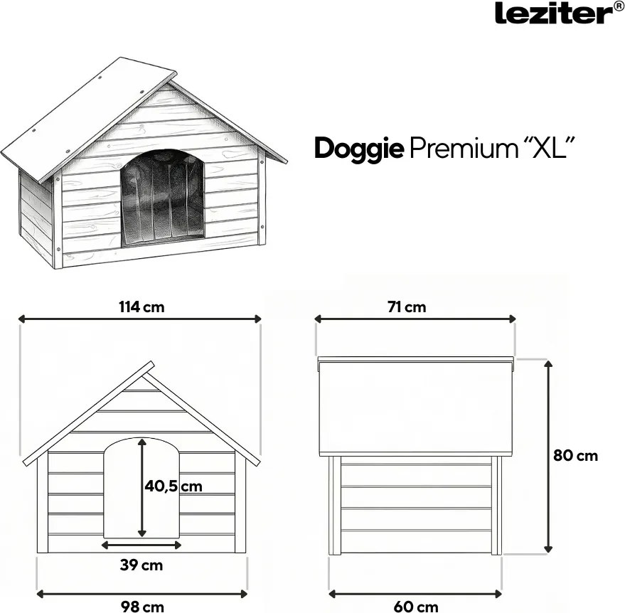 Doggie Premium hőszigetelt kutyaház "XL" 114x70x81 cm