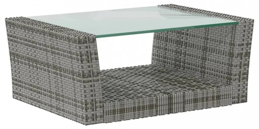 16 részes szürke polyrattan kerti ülőgarnitúra párnákkal