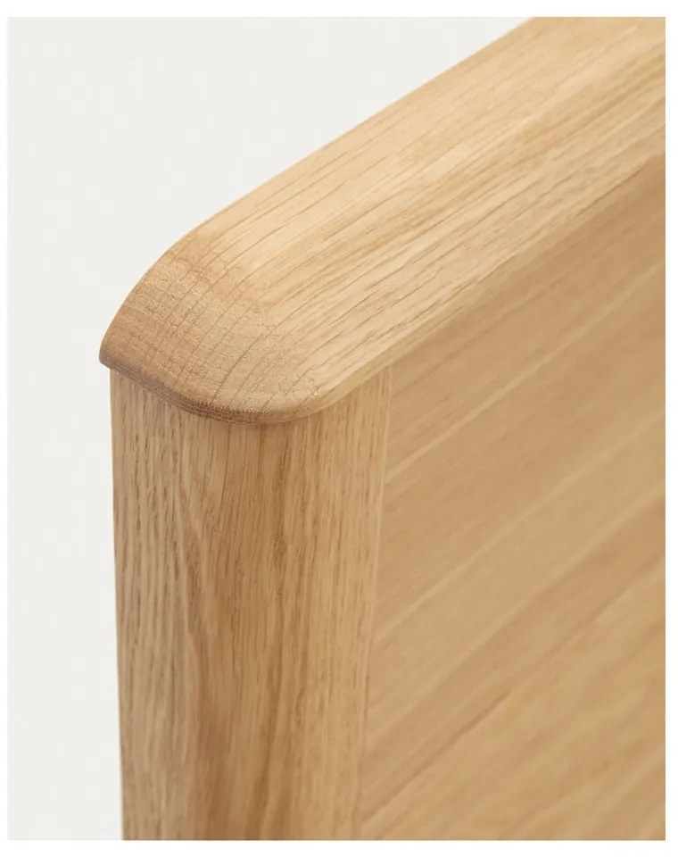 Natúr színű tölgyfa egyszemélyes ágy ágyráccsal 90x200 cm Lenon – Kave Home