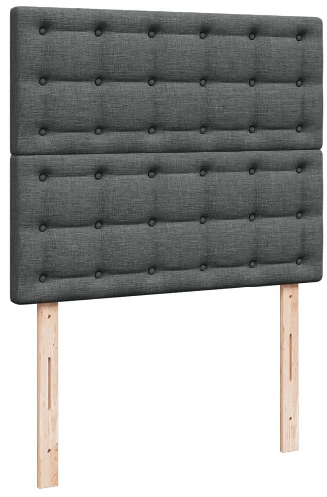 sötétszürke szövet rugós ágy matraccal 120 x 190 cm