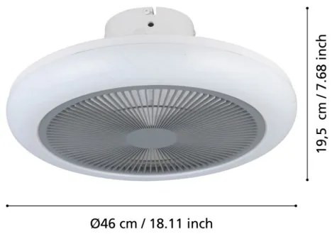 Eglo 35138 - LED Dimmelhető mennyezeti ventilátor KOSTRENA LED/25,5W/230V szürke + távirányító