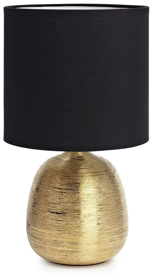 Fekete-aranyszínű asztali lámpa textil búrával (magasság 37,5 cm) Oscar – Markslöjd