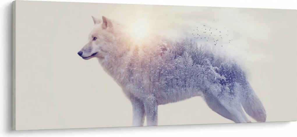 Kép - Vad tájakat tükröző sarkvidéki farkas (120x50 cm)
