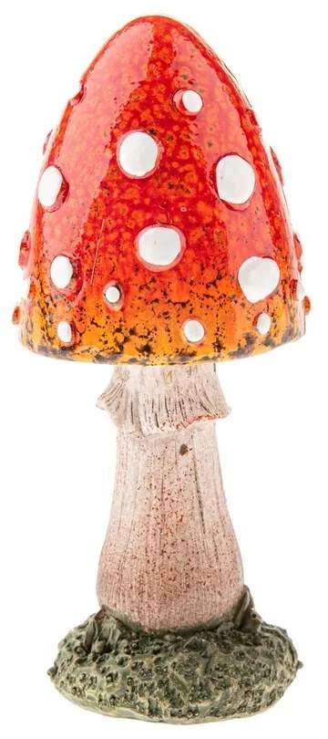 Őszi dekorációs gomba Muchomůrka, 12 cm, polirezín