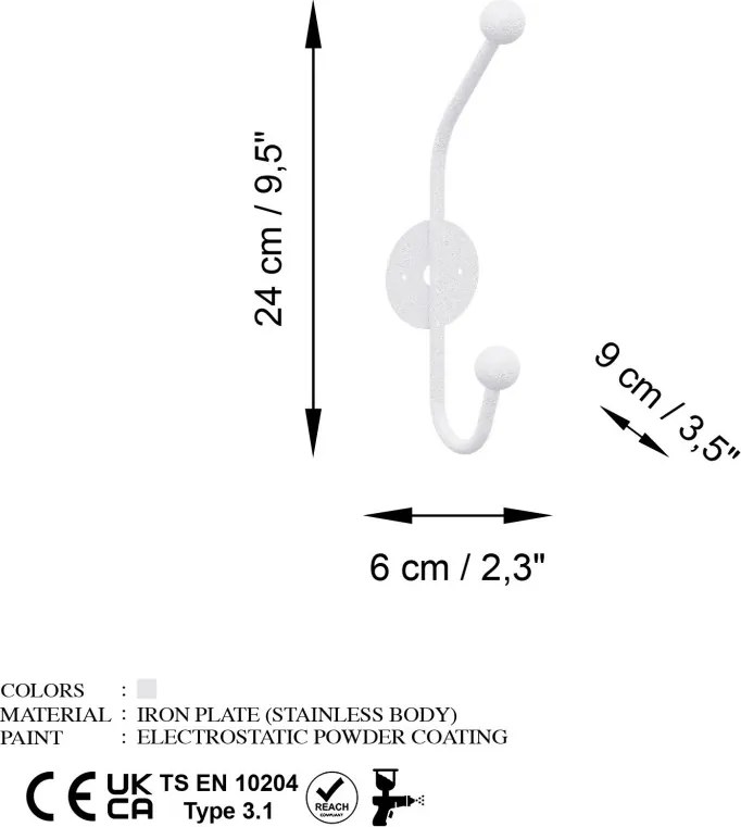 Fém falikampó, 6×9 cm – TR494PYT1169