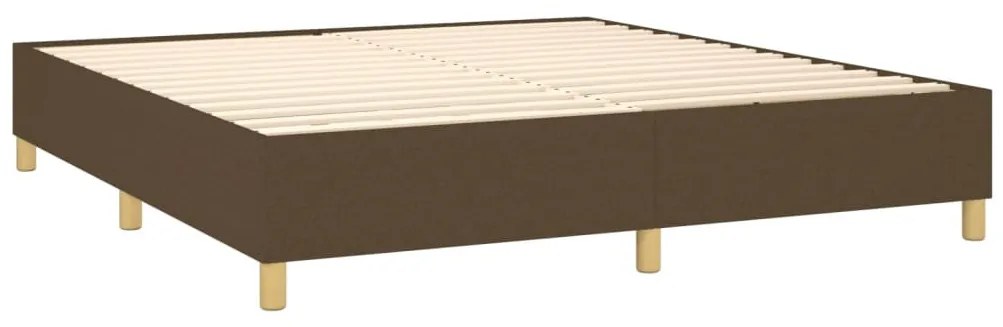 barna szövet rugós és LED-es ágy matraccal 160x200 cm