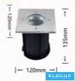 ELDLUX ES13-Q Kültéri Talajba Építhető Lámpa IP44