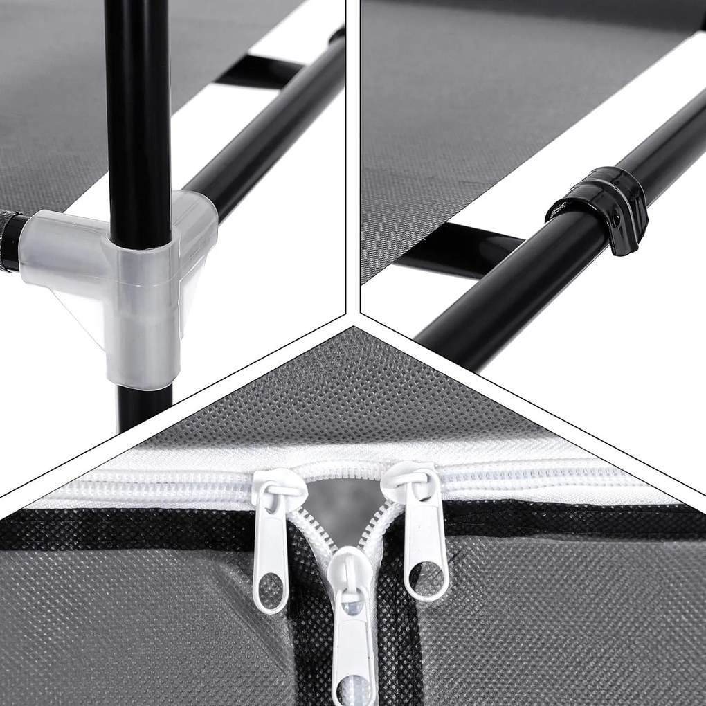 Szövet gardrób, összecsukható szekrény, szürke