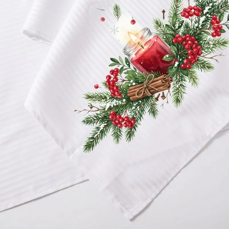 EMI Winter Cranberry damaszt terítő 35x180 cm