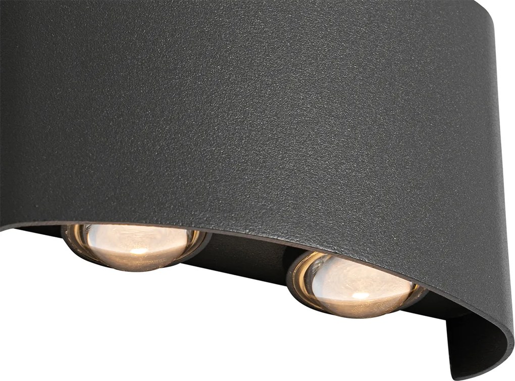 Kültéri fali lámpa sötétszürke, LED-del, 4-lámpás, IP54 - Silly