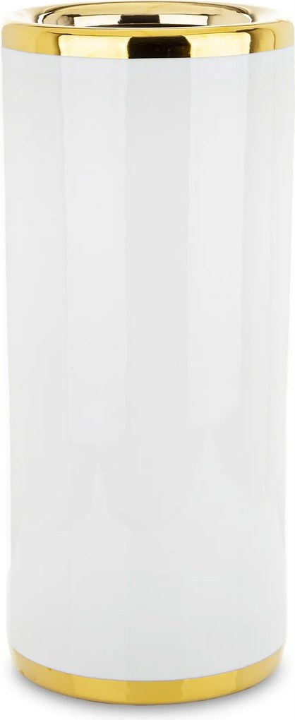 Esernyőtartó retro fehér arany csillogó kerámia