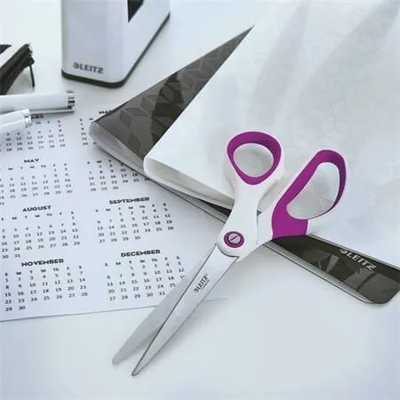 Olló, irodai, 20,5 cm, LEITZ Wow Titán, lila (E53192062)