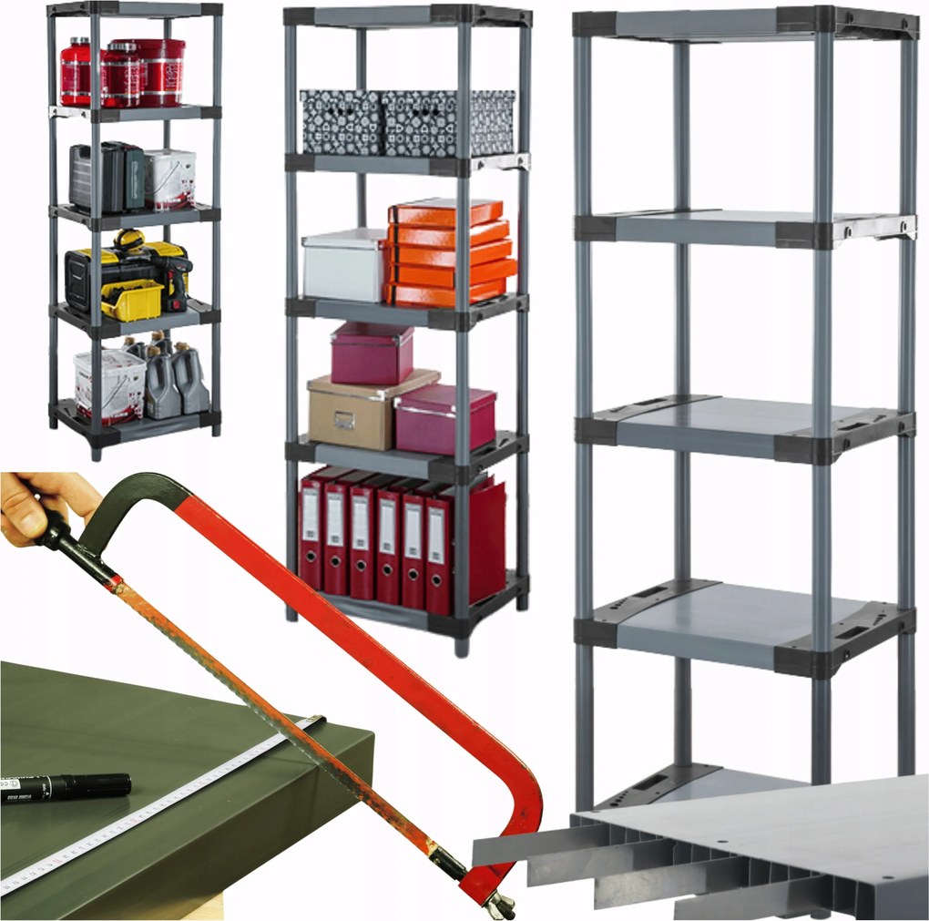 Műanyag állvány pincébe 180x50x46 Eco Erősített Tartós