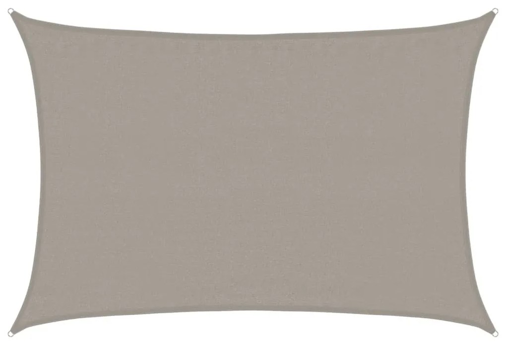 világosszürke négyszögletű HDPE napvitorla 160 g/m² 3,5x5 m