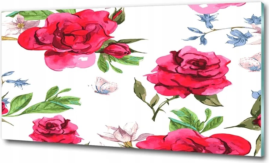 plexi kép 100x50 nagy falra Vörös rózsák