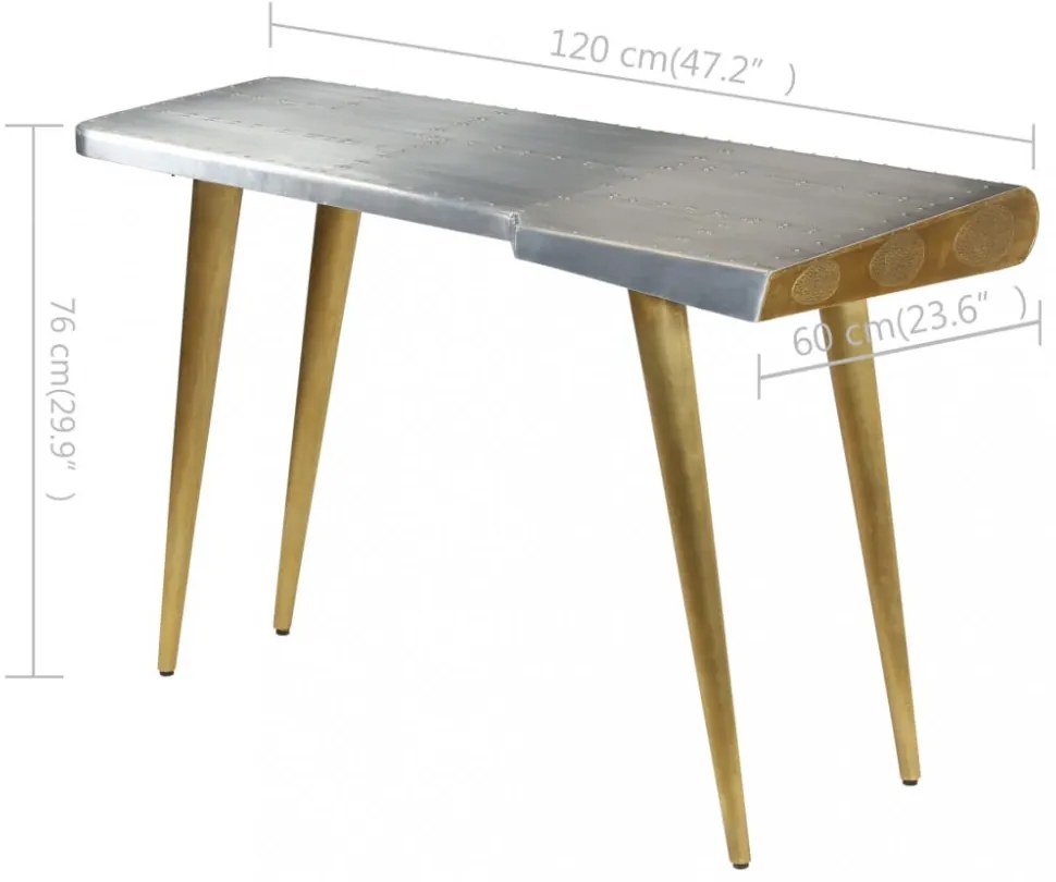 vintage repülős stílusú íróasztal 120 x 60 x 76 cm