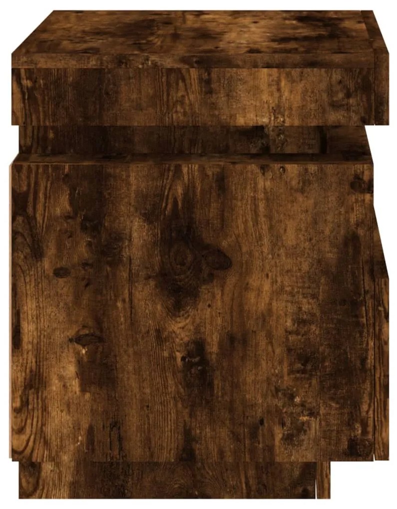 2 db sonoma tölgy éjjeliszekrény LED-fényekkel 40x39x48,5 cm