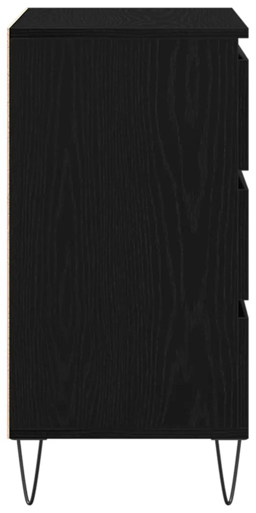 vidaXL Széf fiókkal Musta tammi 60 x 35 x 70 cm Faanyag