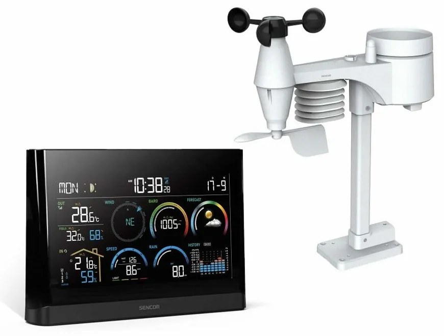 Sencor SWS 11000 Prof. meteorológiai állomásvezeték nélküli érzékelővel 5v1
