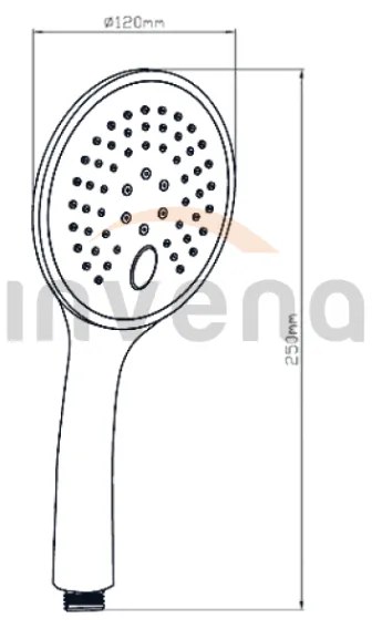 Invena Mykonos Exe, kézi zuhanyfej 3 funkciós, króm, INV-AS-10-001-C