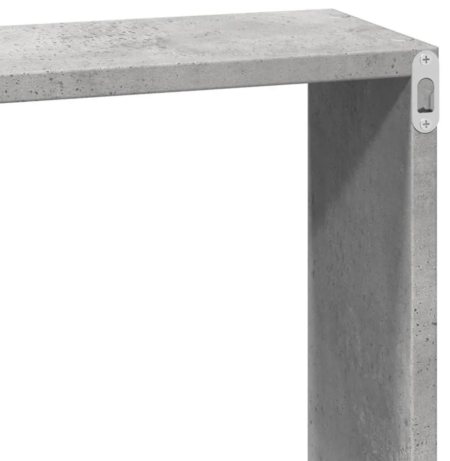 betonszürke szerelt fa faliszekrény 100 x 16 x 30 cm