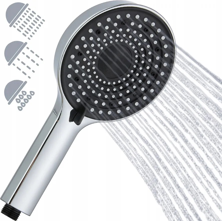 Zuhanyfej Zuhany 3 Funkciós Anti-calc Króm Nagy