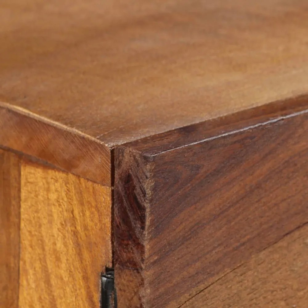 barna tömör újrahasznosított fa tálalószekrény 110 x 30 x 75 cm