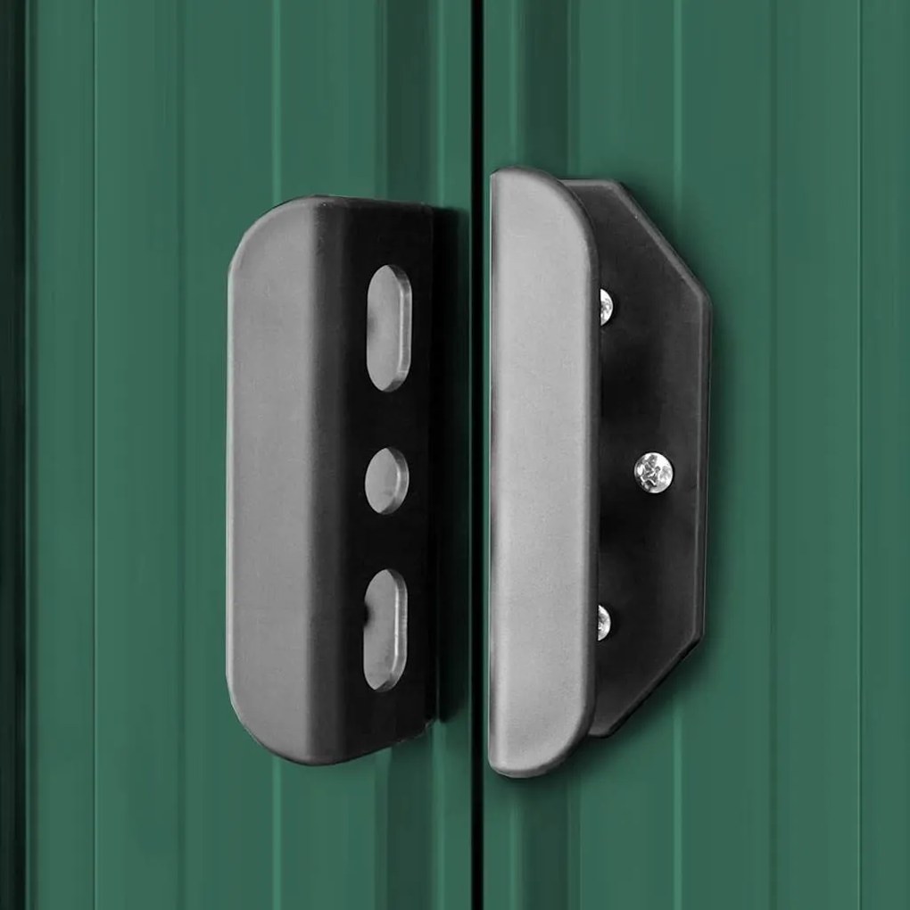 zöld fém kerti fészer 204 x 132 x 186 cm