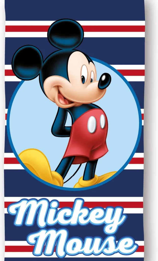Disney Mickey Navy Stripe fürdőlepedő, strand törölköző 70x140cm (Fast Dry)
