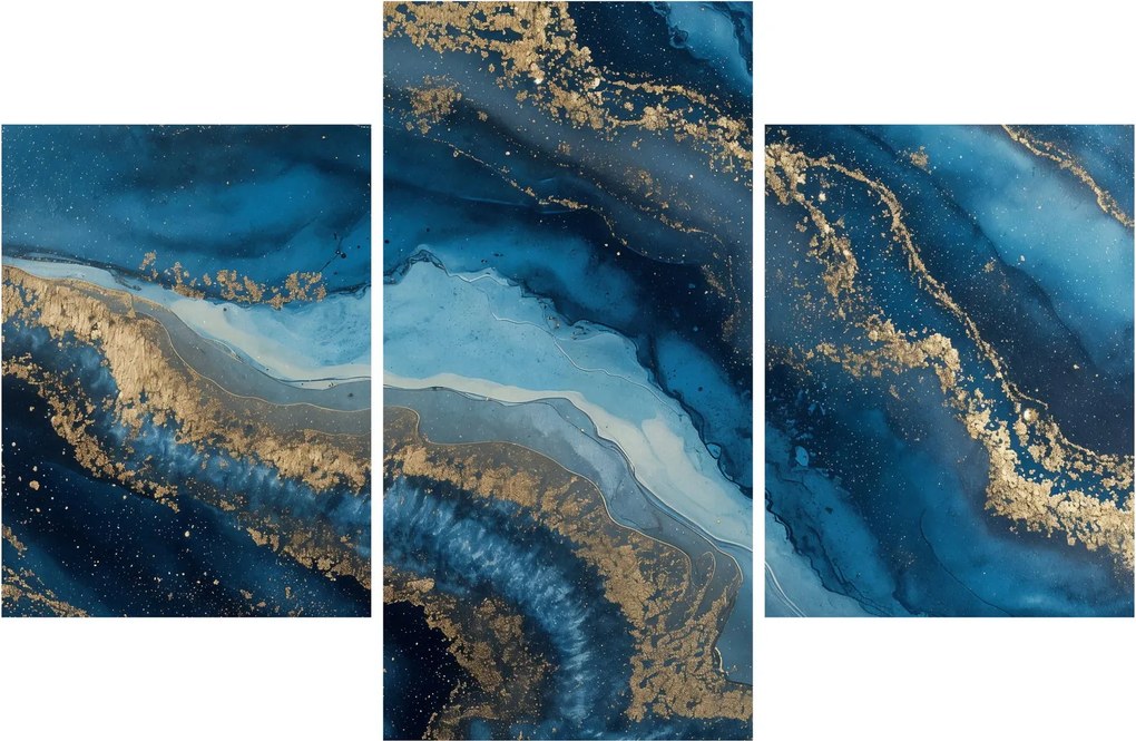 Kép - Kék márvány absztrakció (90x60 cm)