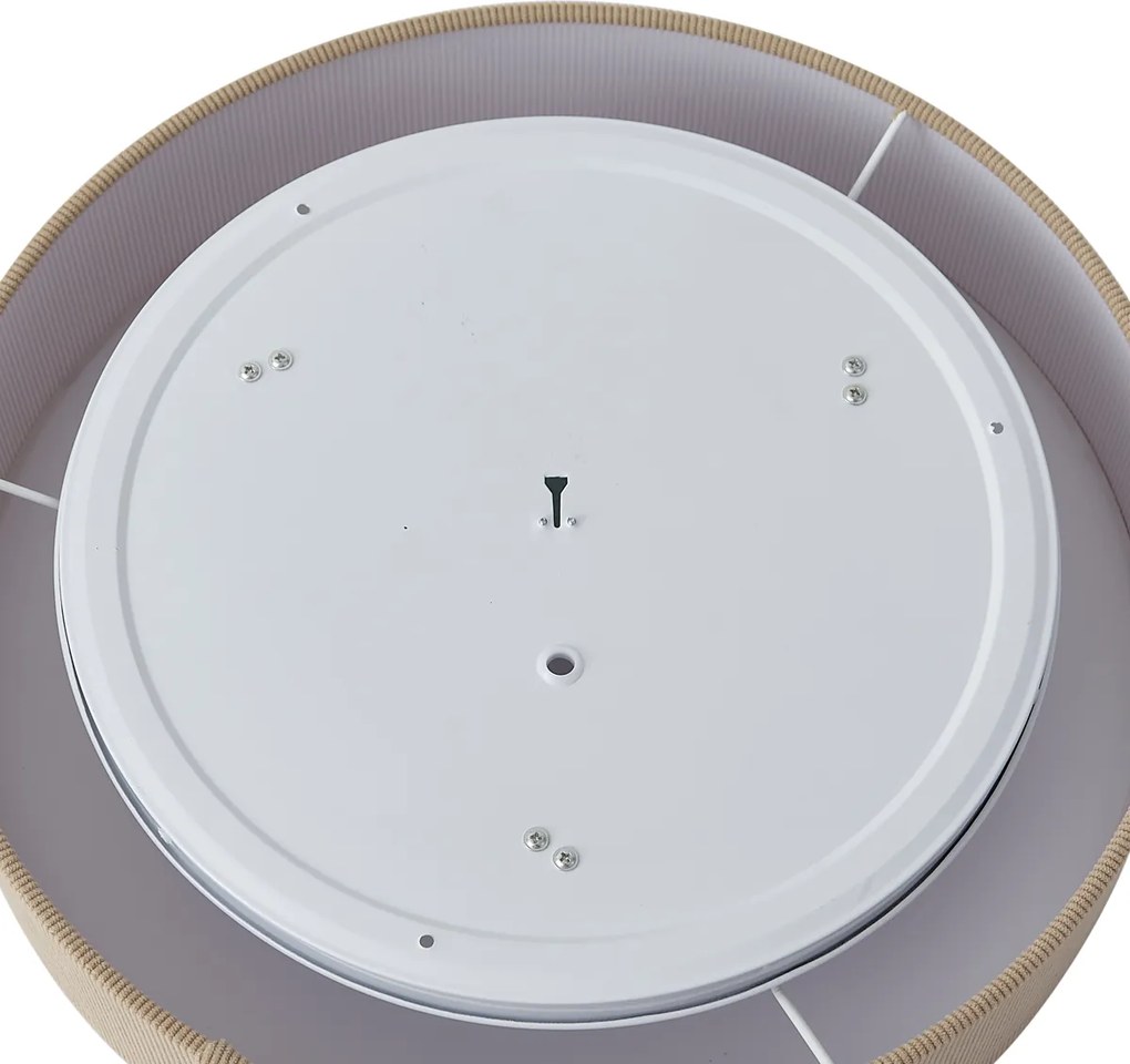Modern mennyezeti lámpa taupe színben, bársonyernyővel, 46 cm, 3 ágú - Luz