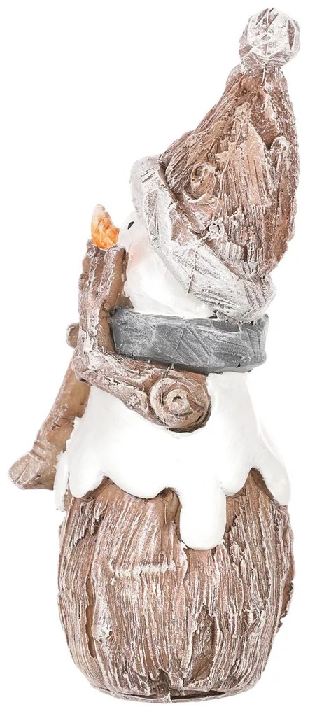 Hóember karácsonyi dekoráció, polirezin, 15 cm
