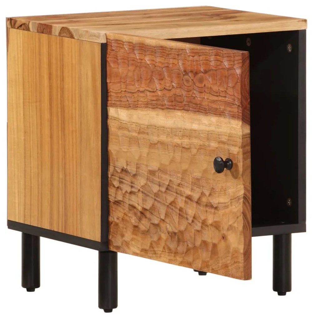 2 db tömör akácfa éjjeliszekrény 40 x 33 x 46 cm