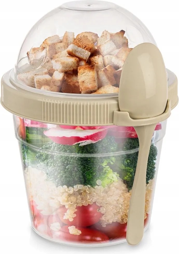 Uzsonnás doboz Joghurt doboz Müzli Gyümölcs Saláta Evőeszköz 400 ml