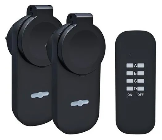 Solight DY12 - KÉSZLET 2x Kültéri konnektor + távirányító IP44