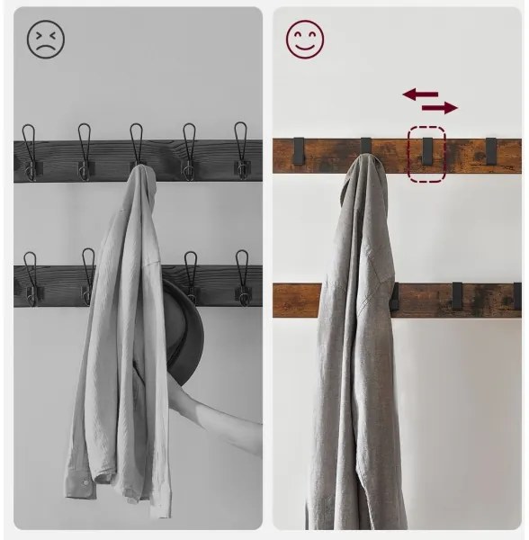 NAVOR álló ruhafogas, barna/fekete