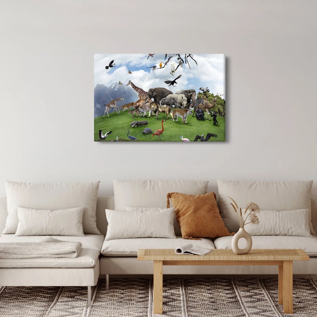 Kép - állatok a szigeten (90x60 cm)