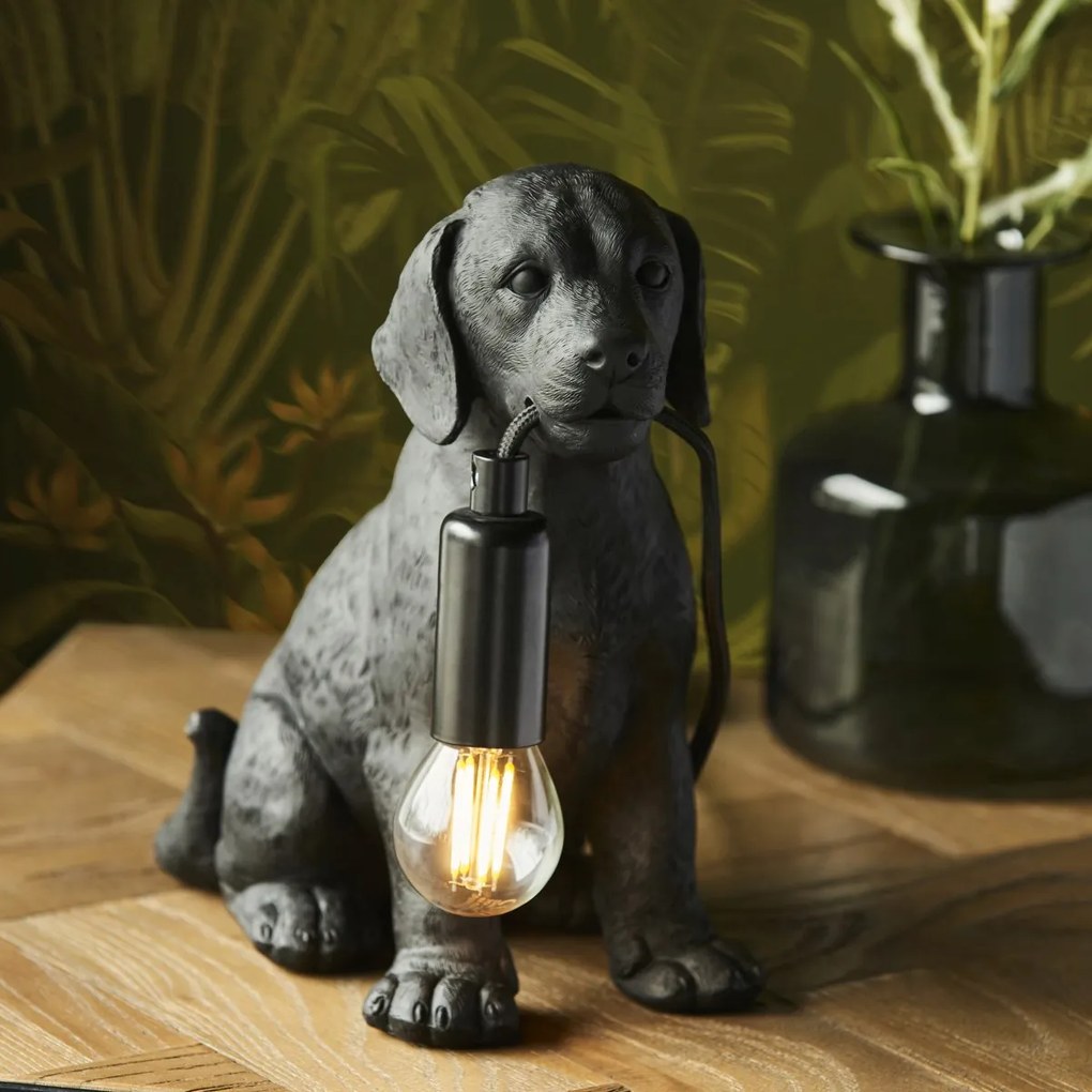 Endon modern asztali lámpa labrador puppy matt fekete end107365