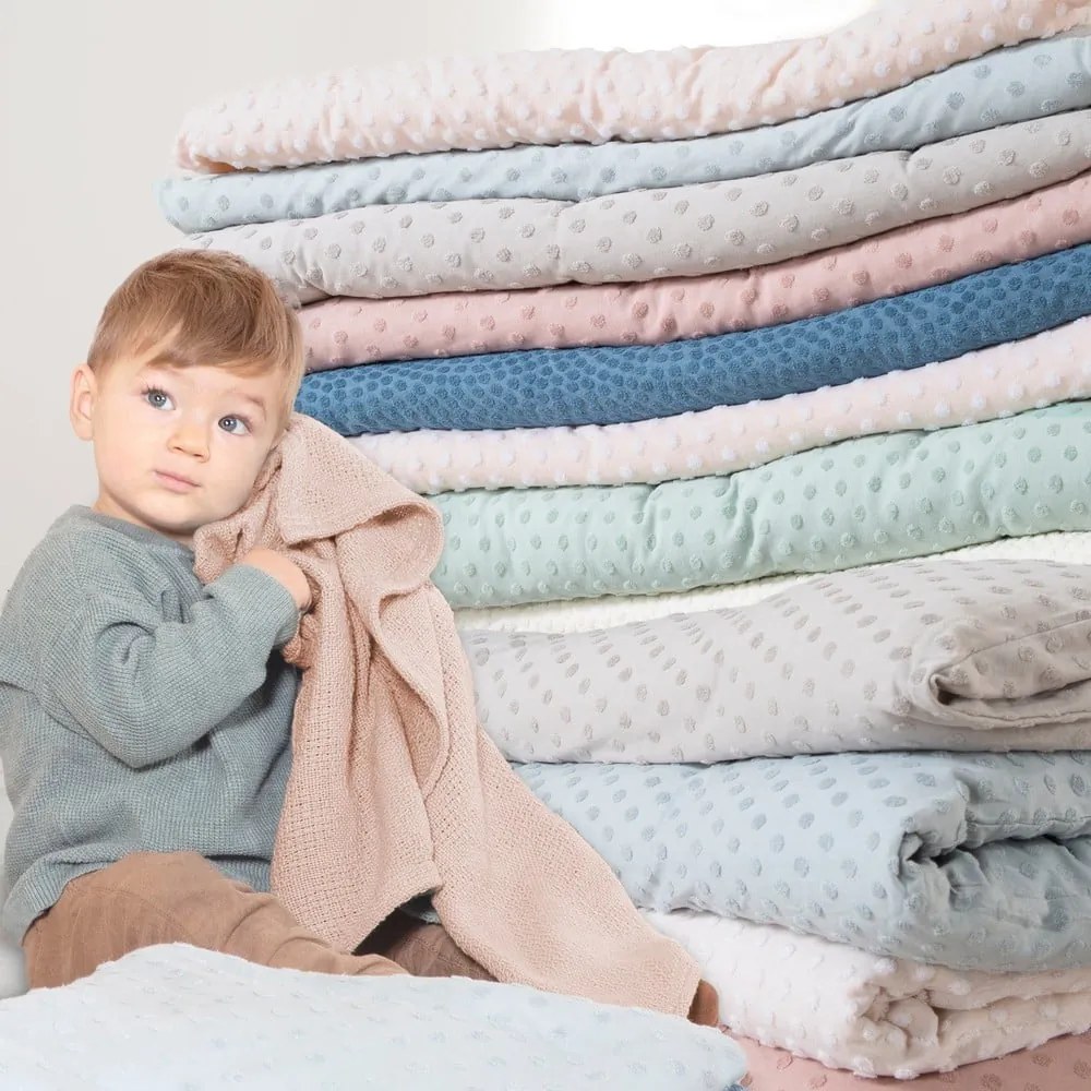 Bézs pamut kötött gyerek takaró 80x80 cm Frosty Almond – Roba