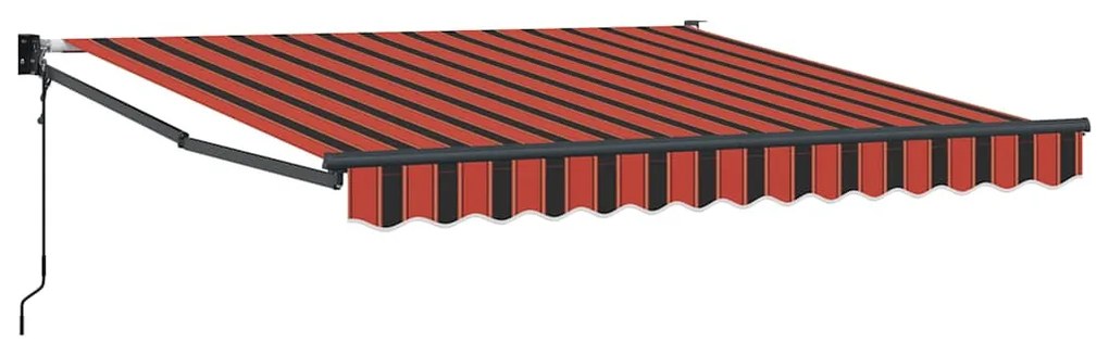 narancssárga-barna automata behúzható napellenző 3 x 2,5 m