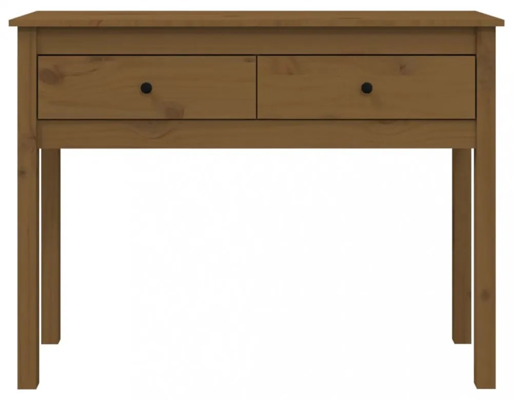 mézbarna tömör fenyőfa tálalóasztal 100 x 35 x 75 cm