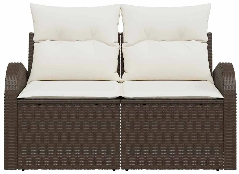 Kerti kanapé párnával Barna 124 x 62 x 69 cm polirattan
