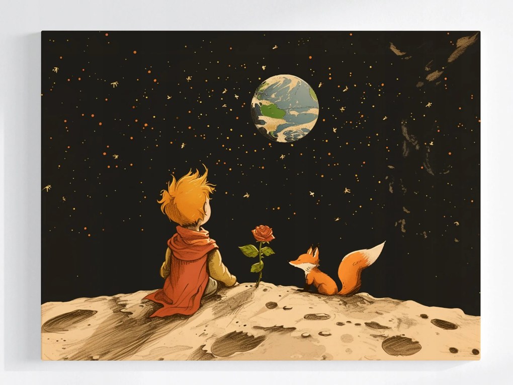 Canvas Vászonkép Gyerekek Kis Herceg Róka Bolygó Kozmosz 80x60