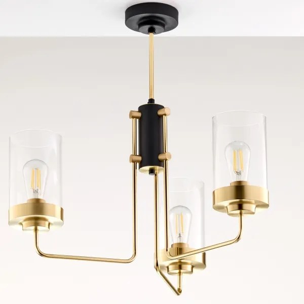 Jupiter 2087 - RAMIREZ rúdra szerelt csillár 3xE27/15W/230V arany/fekete