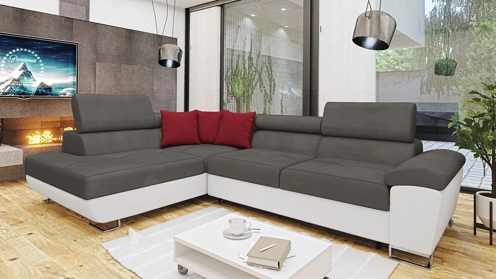 Sarokkanapé Alphard (B)  (öko-bőr Soft 017 + Uttario Velvet 2971 + Kronos 02). 1060187